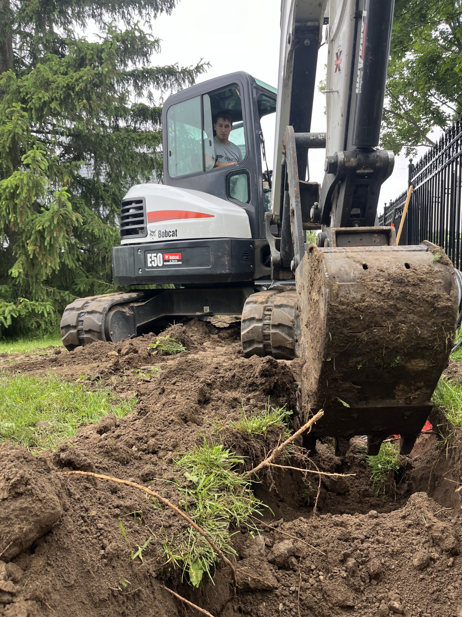 Excavator Installing Gas Line