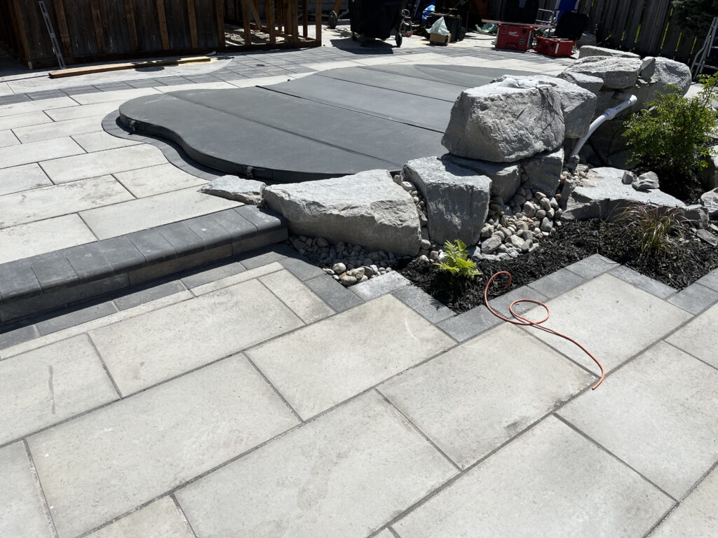 Inground Hot Tub Install Bradford with a winter / summer cover