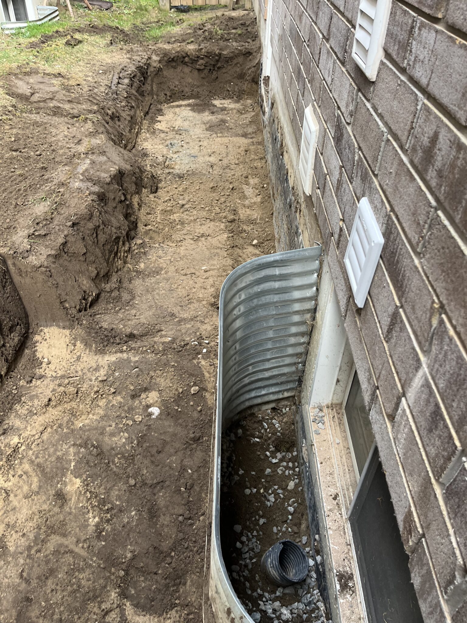 Excavation for foundation waterproofing