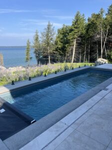 A Stunning Fiberglass Pool Installation in Tiny, Ontario Overlooking Georgian Bay.