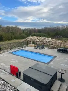 Photo before a pool winterization in the fall